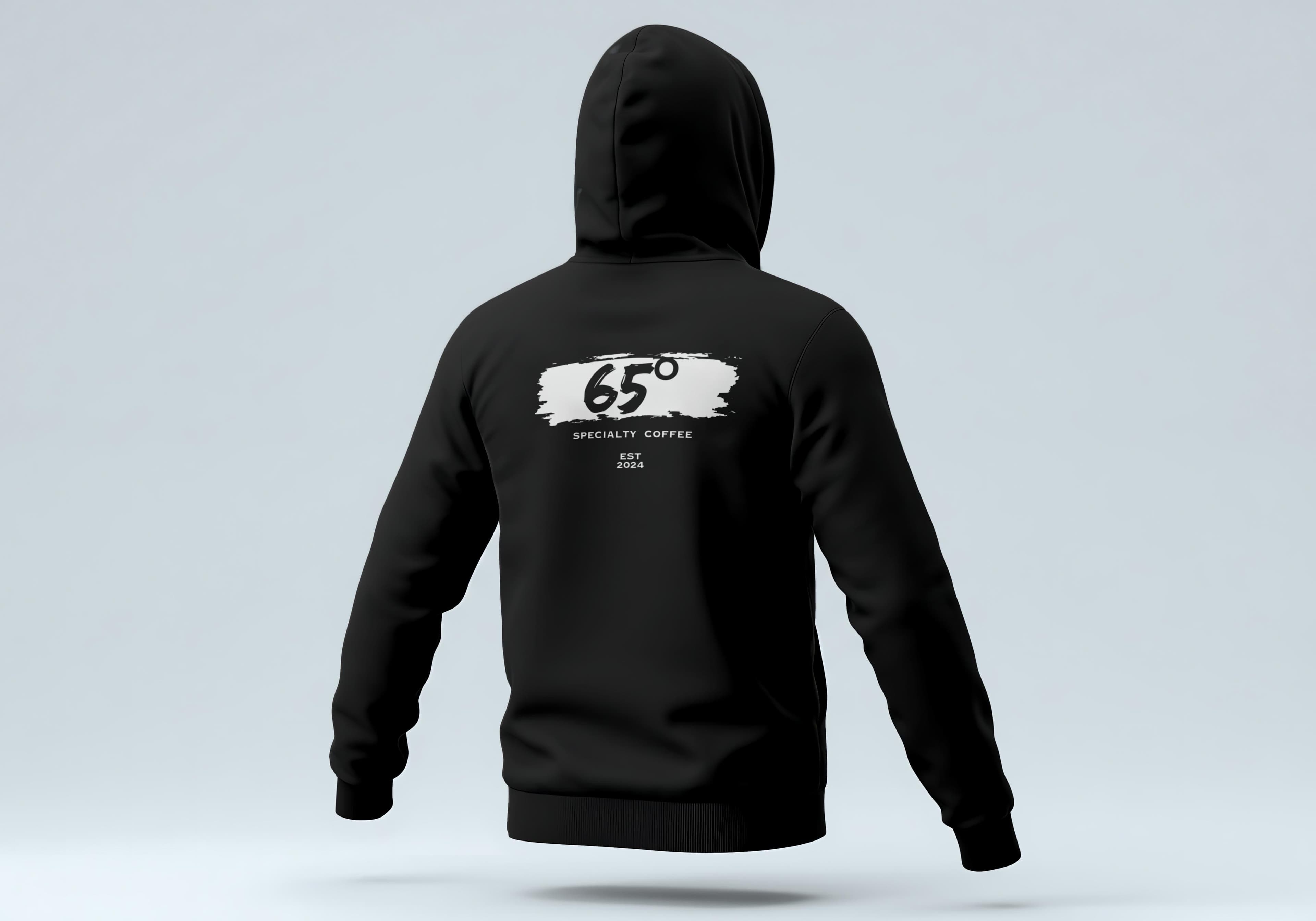 65 Degrees hoodie, Black, back