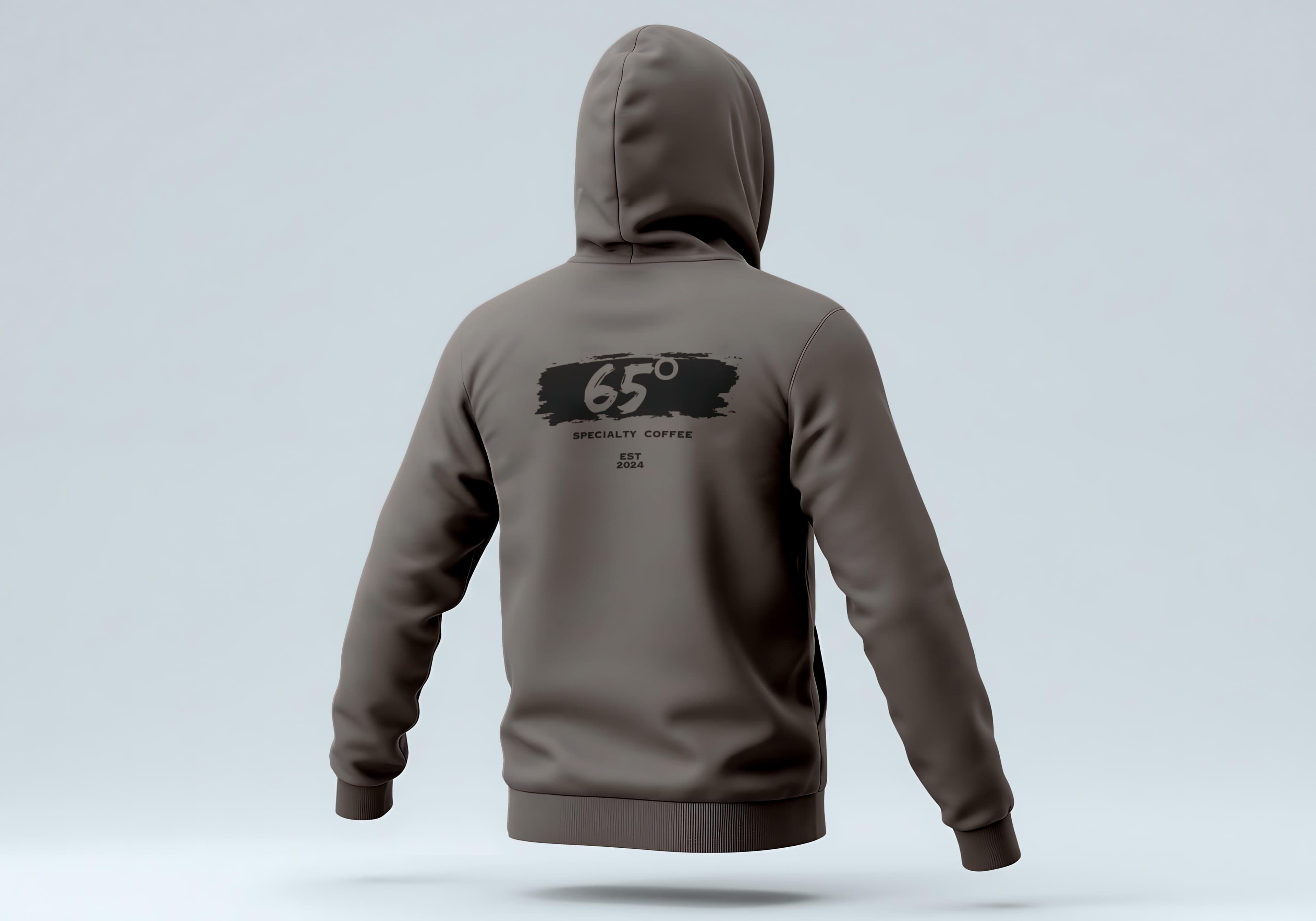 65 Degrees hoodie, Stone Grey, back