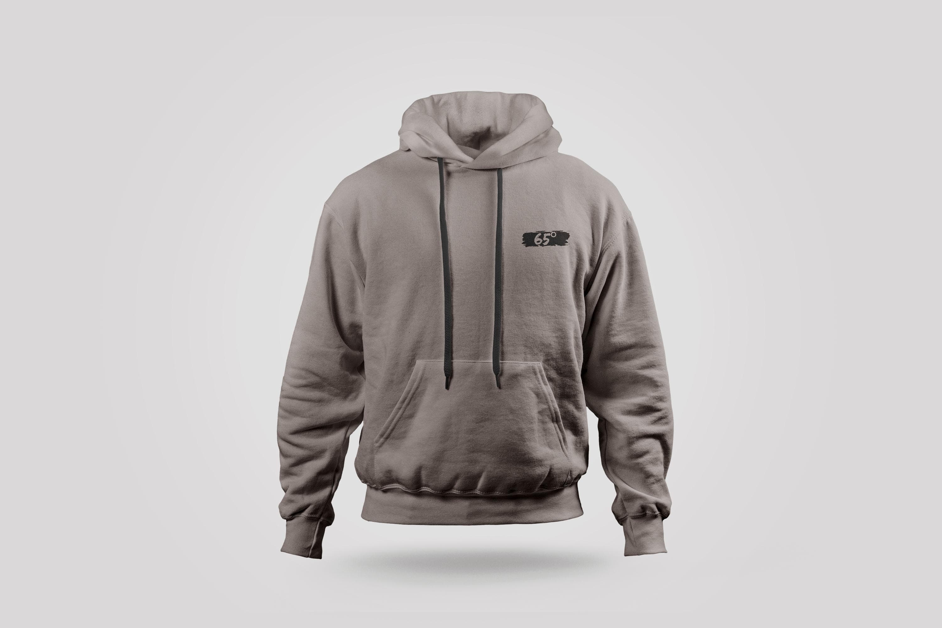 65 Degrees hoodie, Stone Grey, front