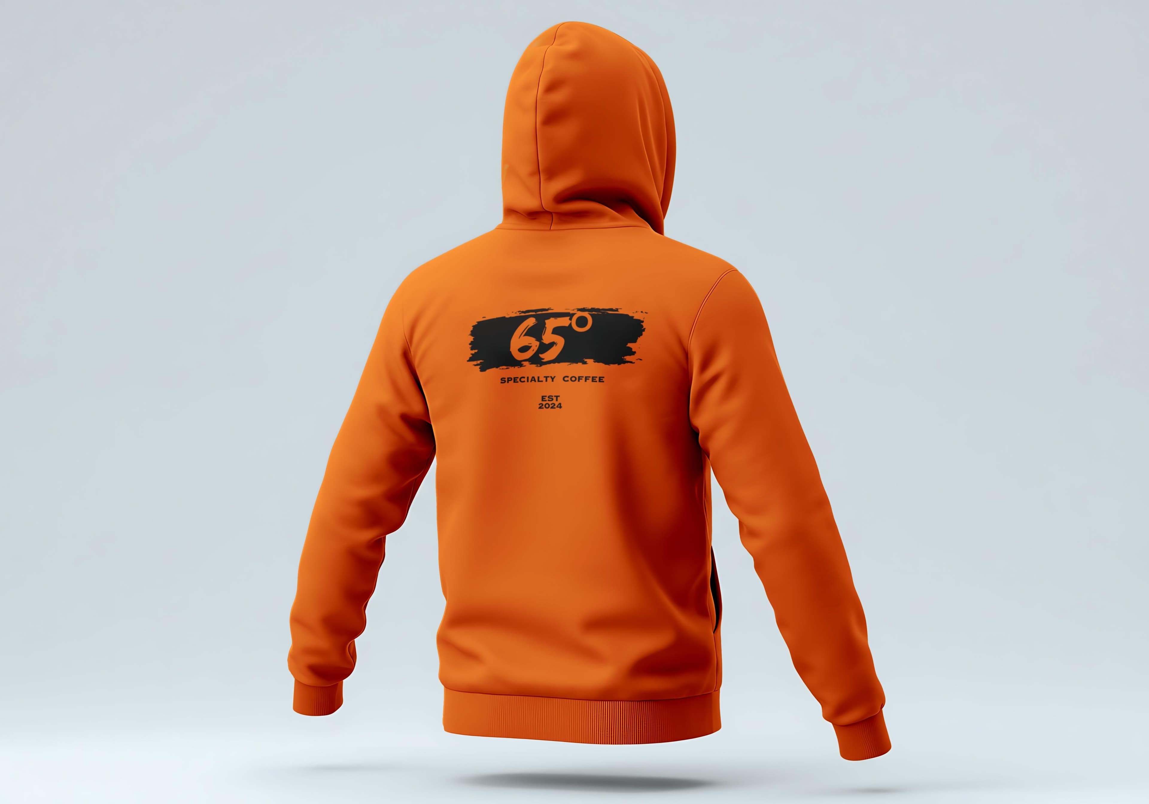 65 Degrees hoodie, Crema Orange, back