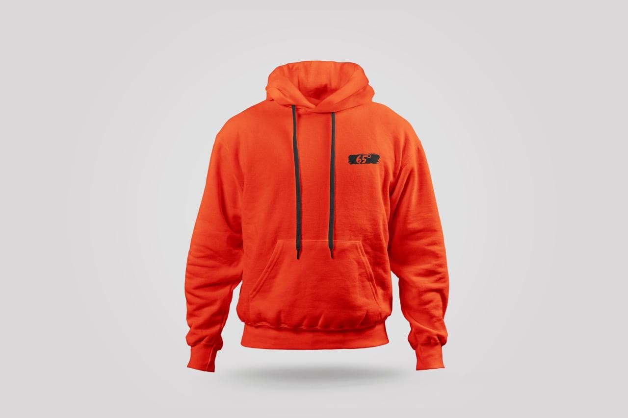 65 Degrees hoodie, Crema Orange, front