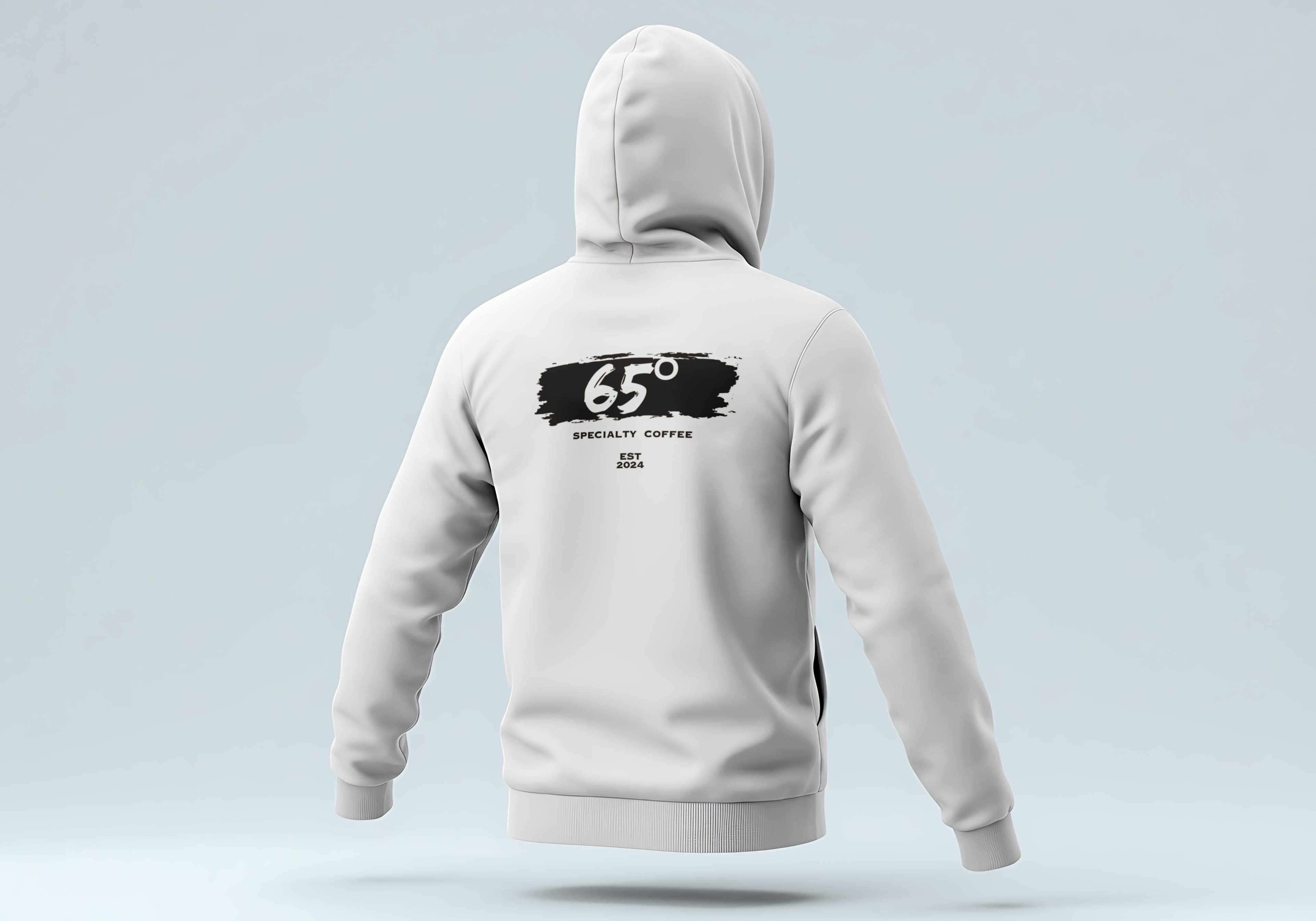 65 Degrees hoodie, White, back